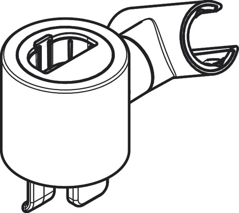 Schieber aus Metall mit einem schlanken, runden Kopf und seitlichem Anschluss, versehen mit der Marke AXOR, dient zur Einstellung der Wasserzufuhr in einer Brausestange.